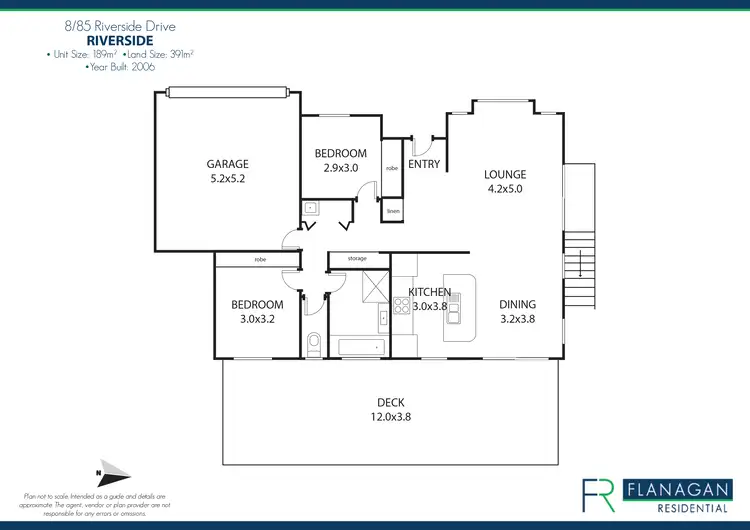 Floorplan of Homely unit listing, Unit 8/85 Riverside Dr, Riverside TAS 7250