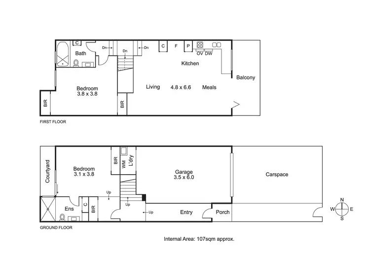 Floorplan of Homely townhouse listing, 155B Male Street, Brighton VIC 3186
