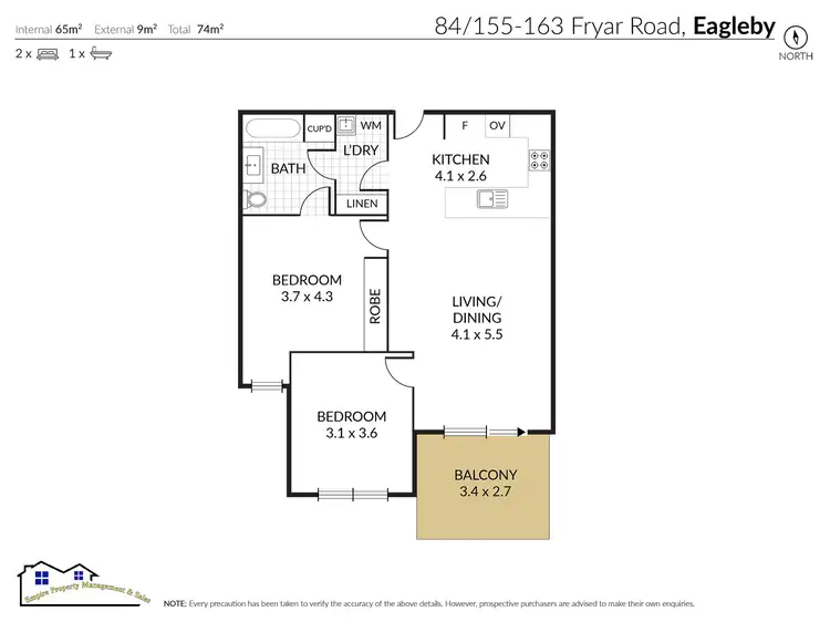 Floorplan of Homely apartment listing, Unit 84/155-163 Fryar Rd, Eagleby QLD 4207