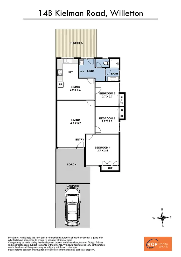 Floorplan of Homely semi-detached listing, 14B Kielman Road, Willetton WA 6155