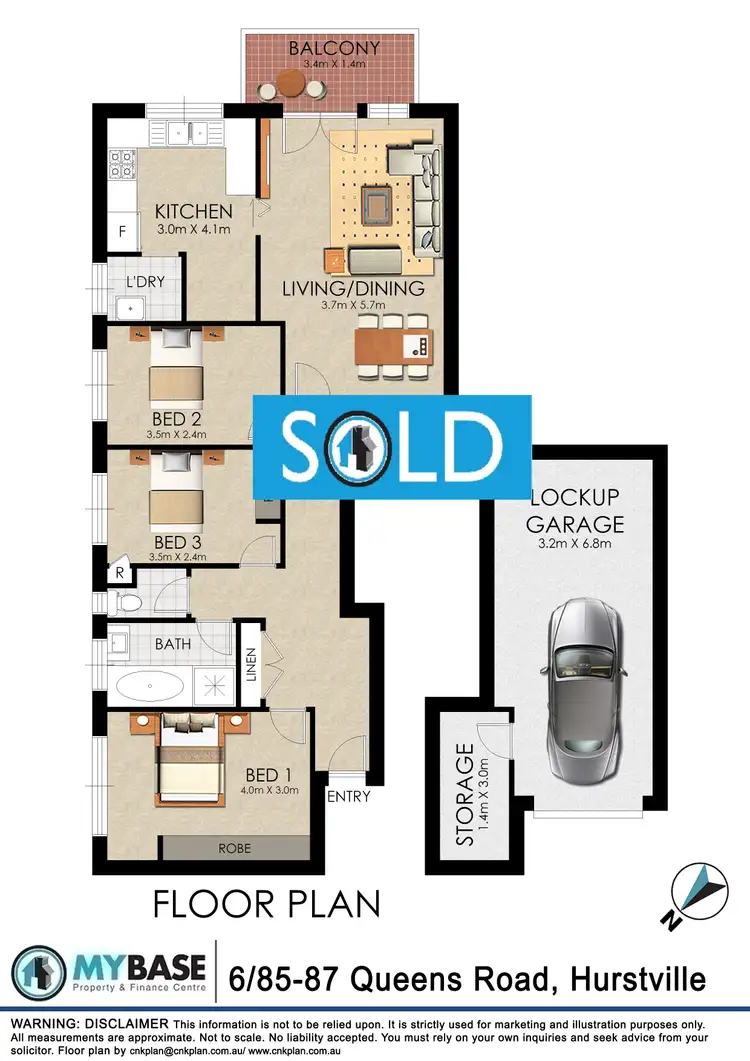 Floorplan of Homely unit listing, 6/85-87 Queens Rd, Hurstville NSW 2220