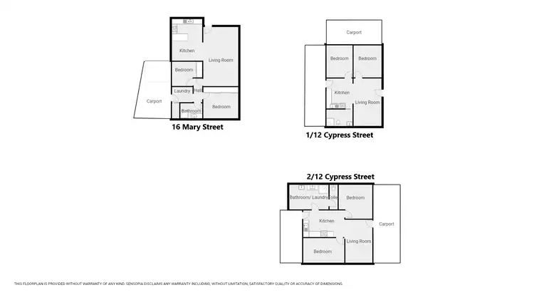 Floorplan of Homely unit listing, 1 & 2/12 Cypress Street & 16 Mary Street, Stawell VIC 3380