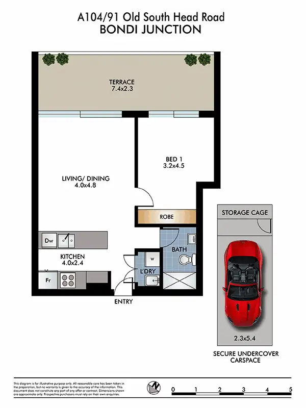 Floorplan of Homely apartment listing, A104/91 Old South Head Road, Bondi Junction NSW 2022