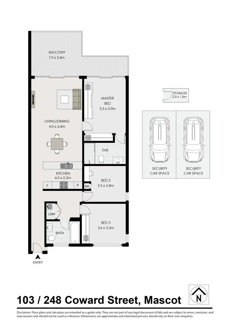 Floorplan of Homely apartment listing, 103/248 Coward St, Mascot NSW 2020