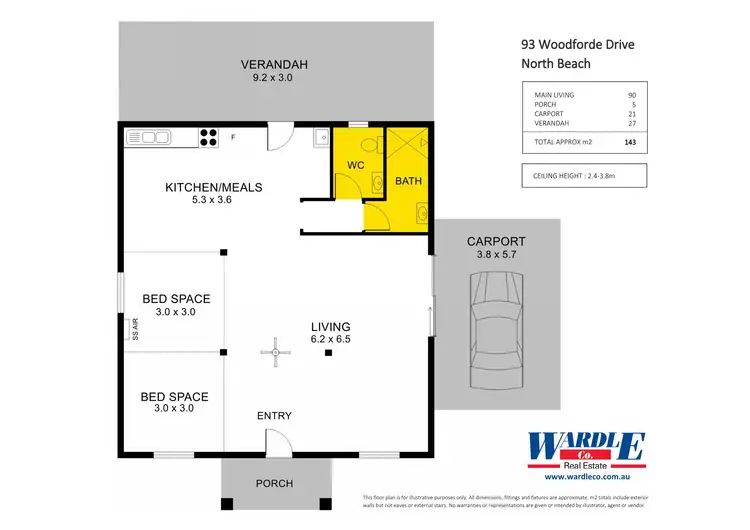 Floorplan of Homely house listing, 93 Woodforde Dr, North Beach SA 5556
