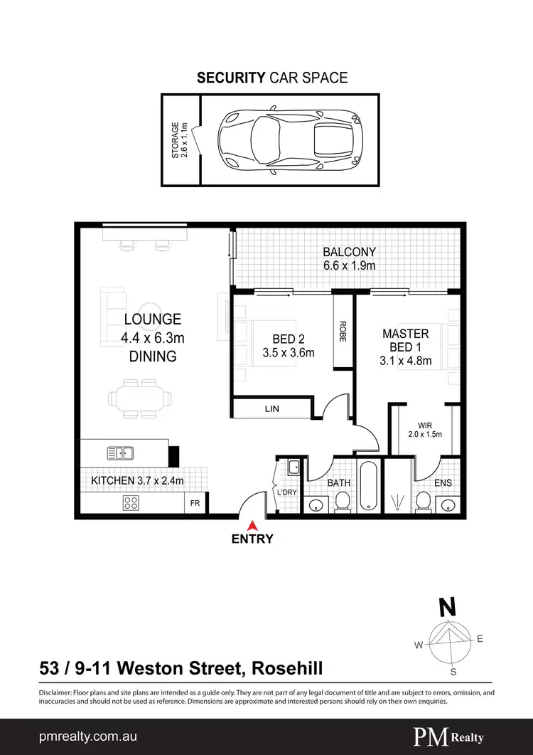 Floorplan of Homely apartment listing, 53/9-11 Weston St, Rosehill NSW 2142
