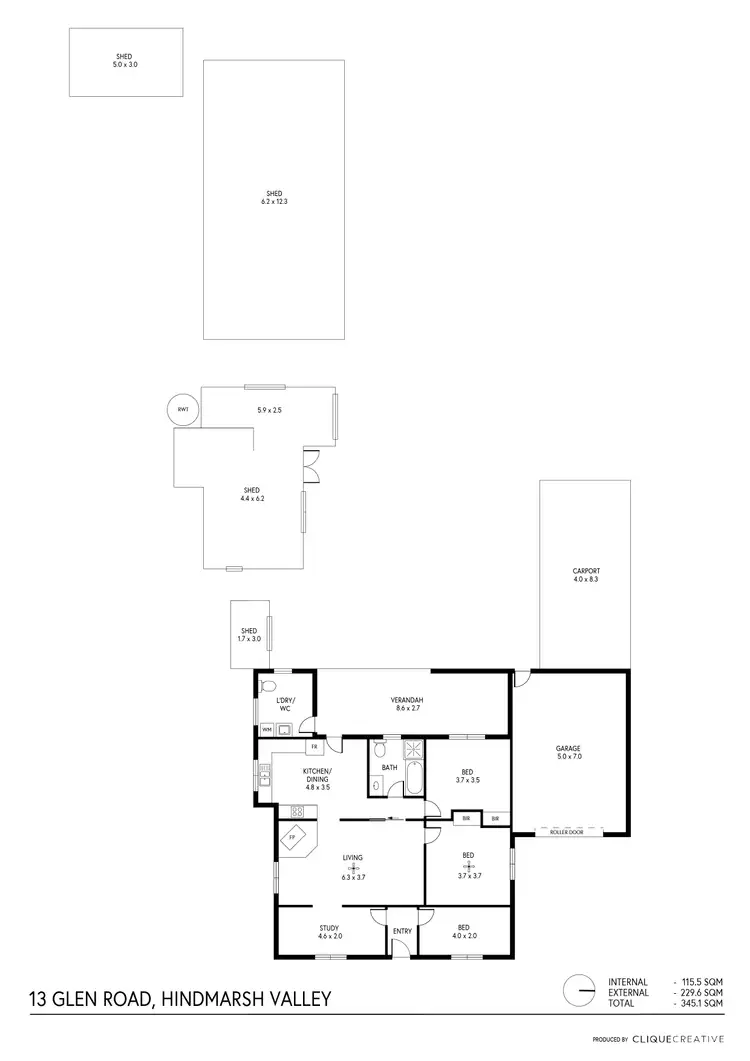 Floorplan of Homely house listing, 13 Glen Rd, Hindmarsh Valley SA 5211