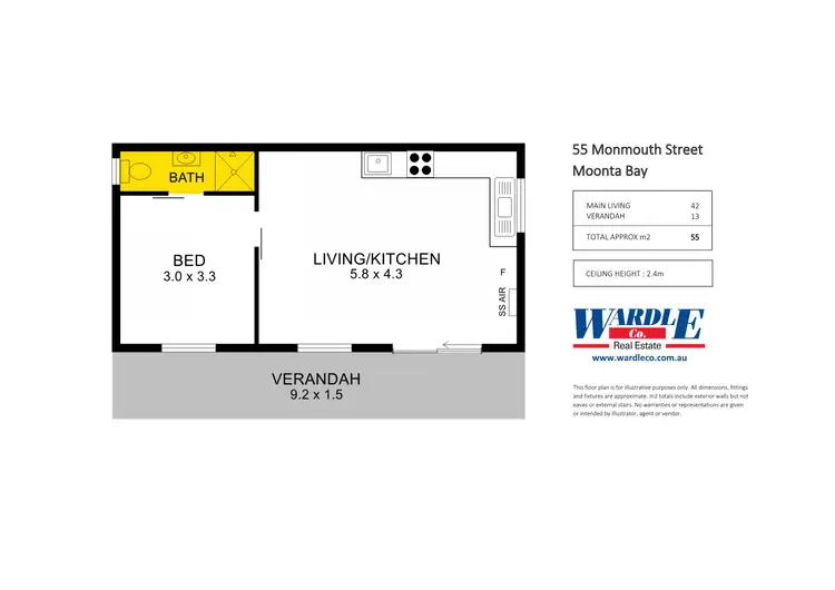 Floorplan of Homely unit listing, 55 Monmouth St, Moonta Bay SA 5558