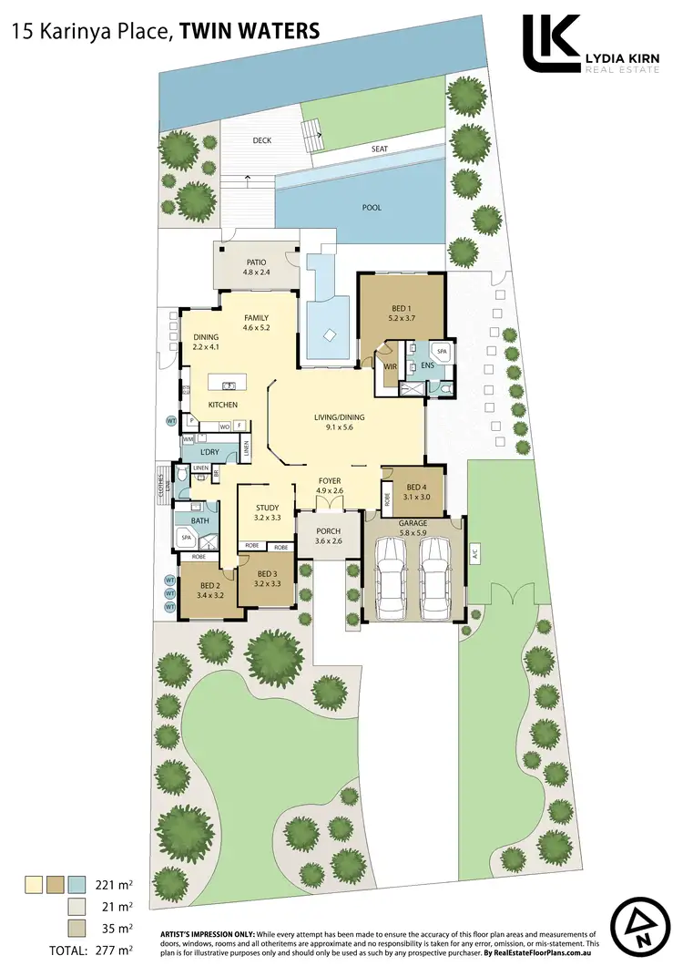 Floorplan of Homely house listing, 15 Karinya Pl, Twin Waters QLD 4564