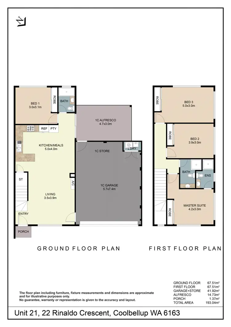 Floorplan of Homely townhouse listing, Unit 21/22 Rinaldo Crescent, Coolbellup WA 6163