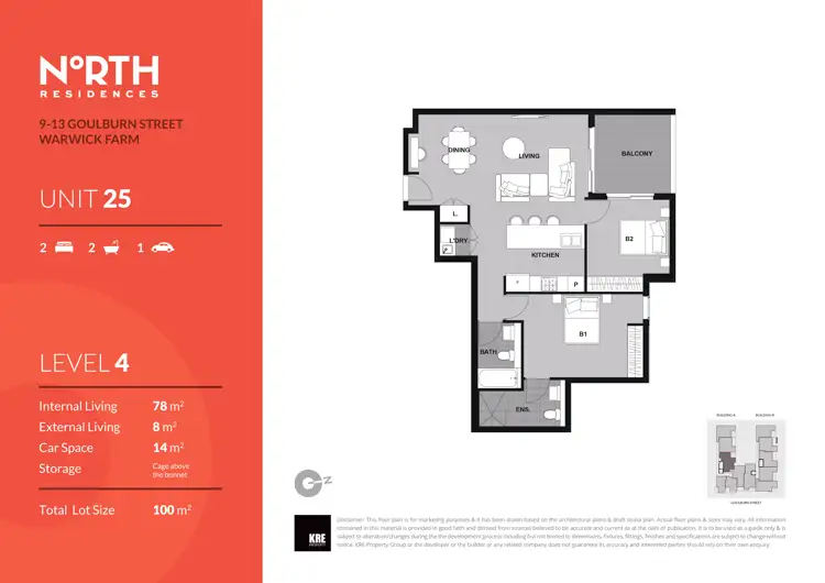 Floorplan of Homely apartment listing, Unit 25/9-13 Goulburn Street, Warwick Farm NSW 2170