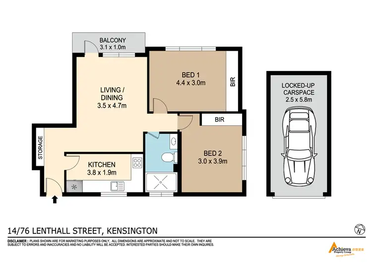 Floorplan of Homely unit listing, 14/76 Lenthall St, Kensington NSW 2033