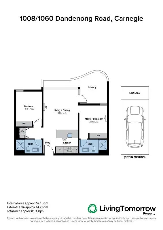 Floorplan of Homely apartment listing, 1008/1060 Dandenong Road, Carnegie VIC 3163