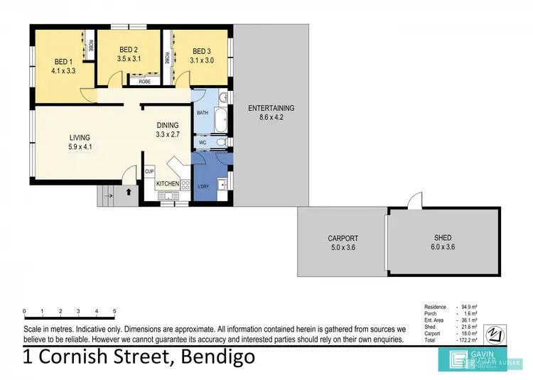 Floorplan of Homely house listing, 1 Cornish St, Bendigo VIC 3550