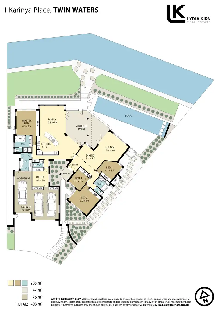Floorplan of Homely house listing, 1 Karinya Pl, Twin Waters QLD 4564