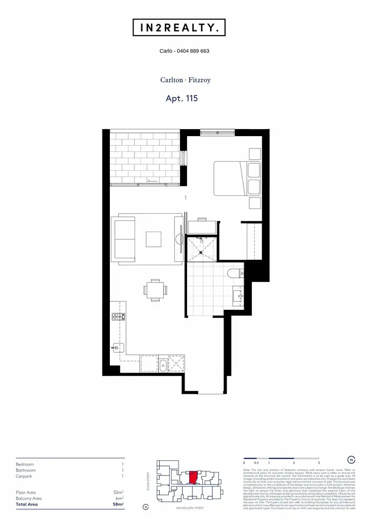 Floorplan of Homely apartment listing, 115F/8 Elgin St, Carlton VIC 3053