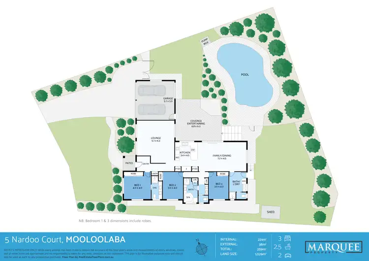 Floorplan of Homely house listing, 5 Nardoo Ct, Mooloolaba QLD 4557