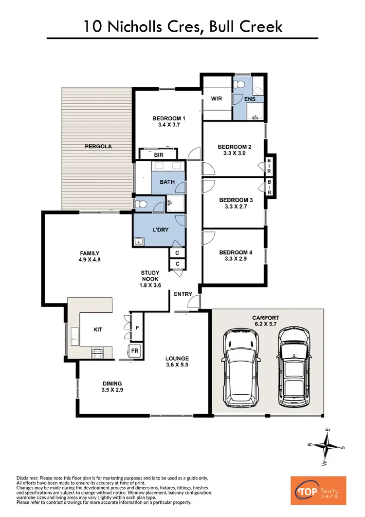 Floorplan of Homely house listing, 10 Nicholls Crescent, Bull Creek WA 6149