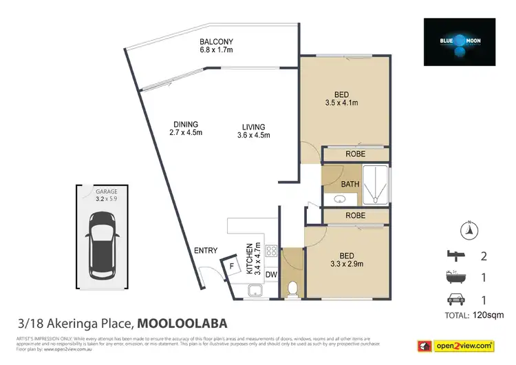 Floorplan of Homely unit listing, Unit 3/18 Akeringa Pl, Mooloolaba QLD 4557