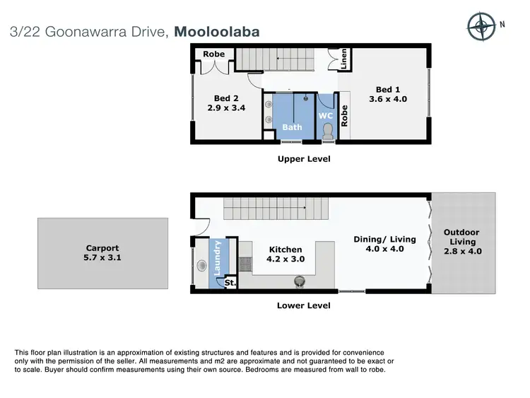 Floorplan of Homely townhouse listing, Unit 3/22 Goonawarra Dr, Mooloolaba QLD 4557
