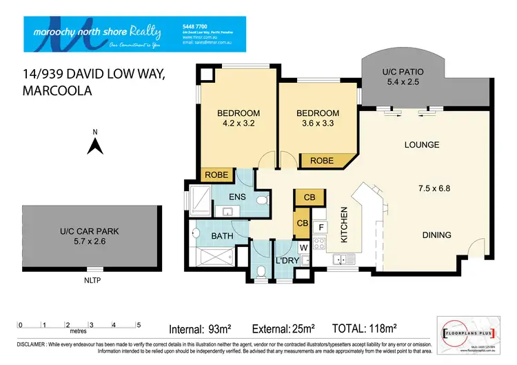 Floorplan of Homely unit listing, Unit 14/939 David Low Way, Marcoola QLD 4564