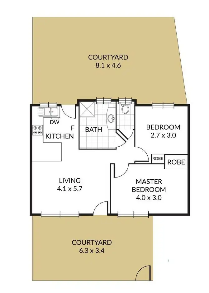 Floorplan of Homely unit listing, Unit 1/32 Georgina St, Woody Point QLD 4019