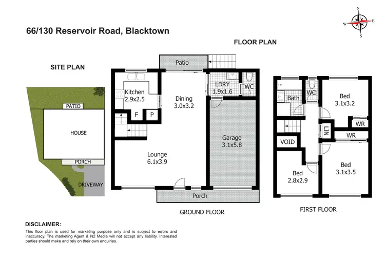 Floorplan of Homely townhouse listing, Townhouse 66, 130 Reservoir Rd, Blacktown NSW 2148