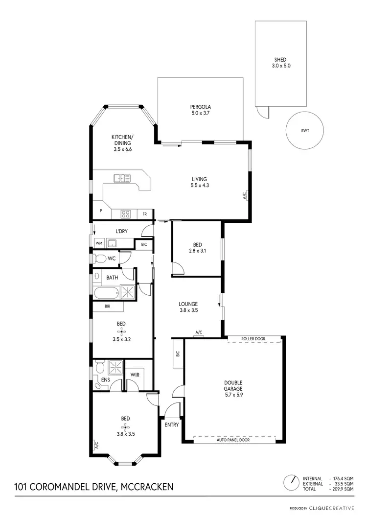 Floorplan of Homely house listing, 101 Coromandel Dr, Mccracken SA 5211