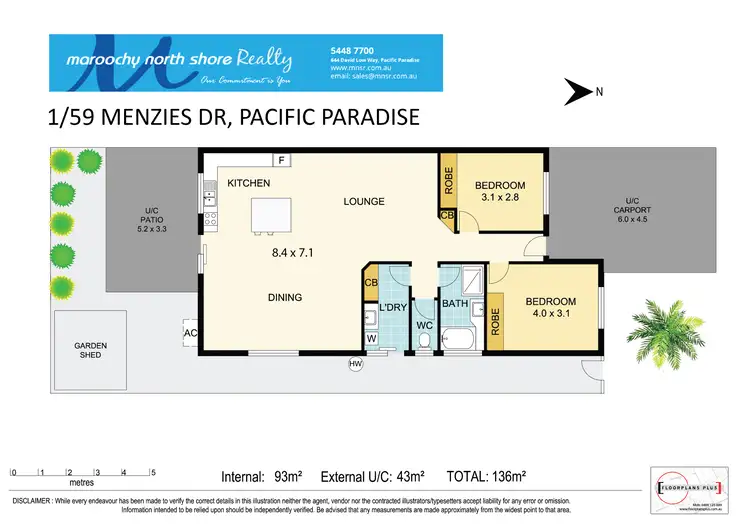 Floorplan of Homely house listing, Unit 1/59 Menzies Dr, Pacific Paradise QLD 4564
