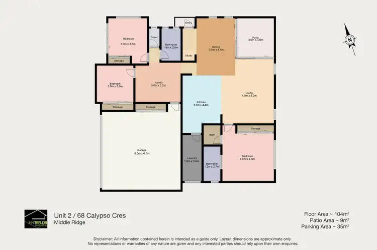 Floorplan of Homely unit listing, Unit 2/68 Calypso Cres, Middle Ridge QLD 4350