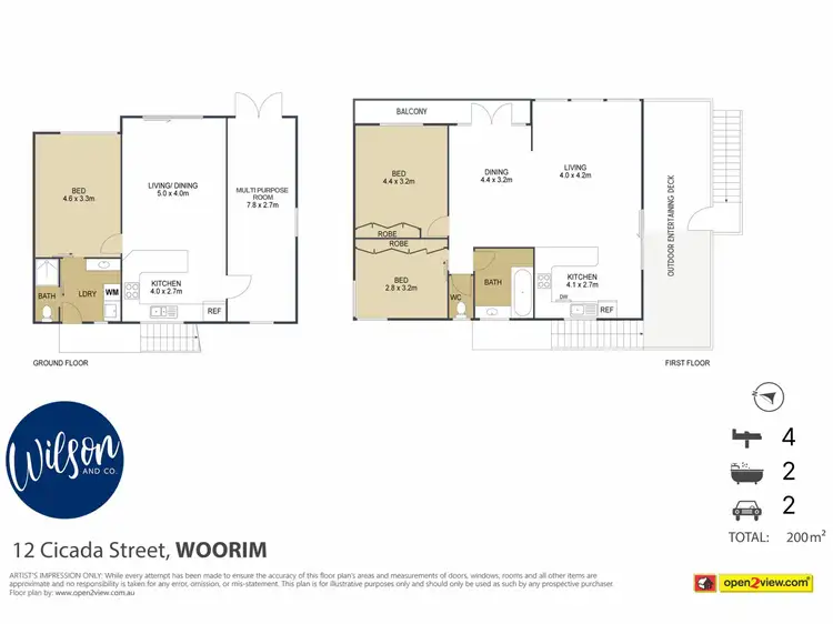 Floorplan of Homely house listing, 12 Cicada St, Woorim QLD 4507