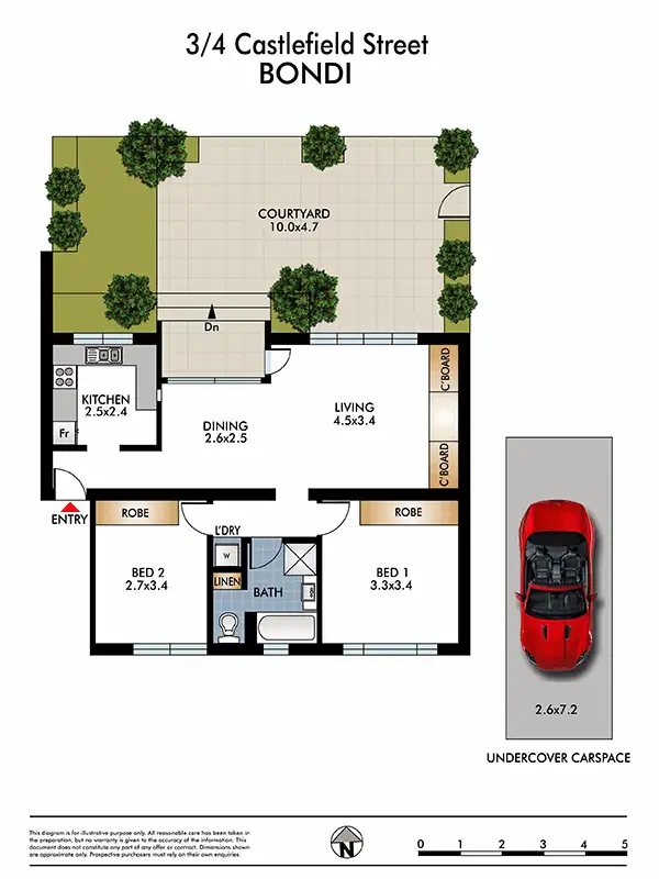 Floorplan of Homely apartment listing, 3/4 Castlefield St, Bondi NSW 2026