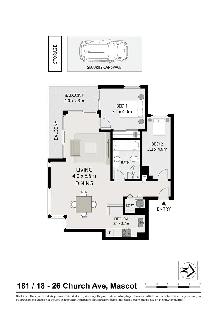 Floorplan of Homely apartment listing, 181/18-26 Church Avenue, Mascot NSW 2020