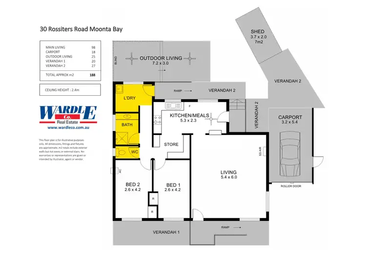 Floorplan of Homely house listing, 30 Rossiters Rd, Moonta Bay SA 5558