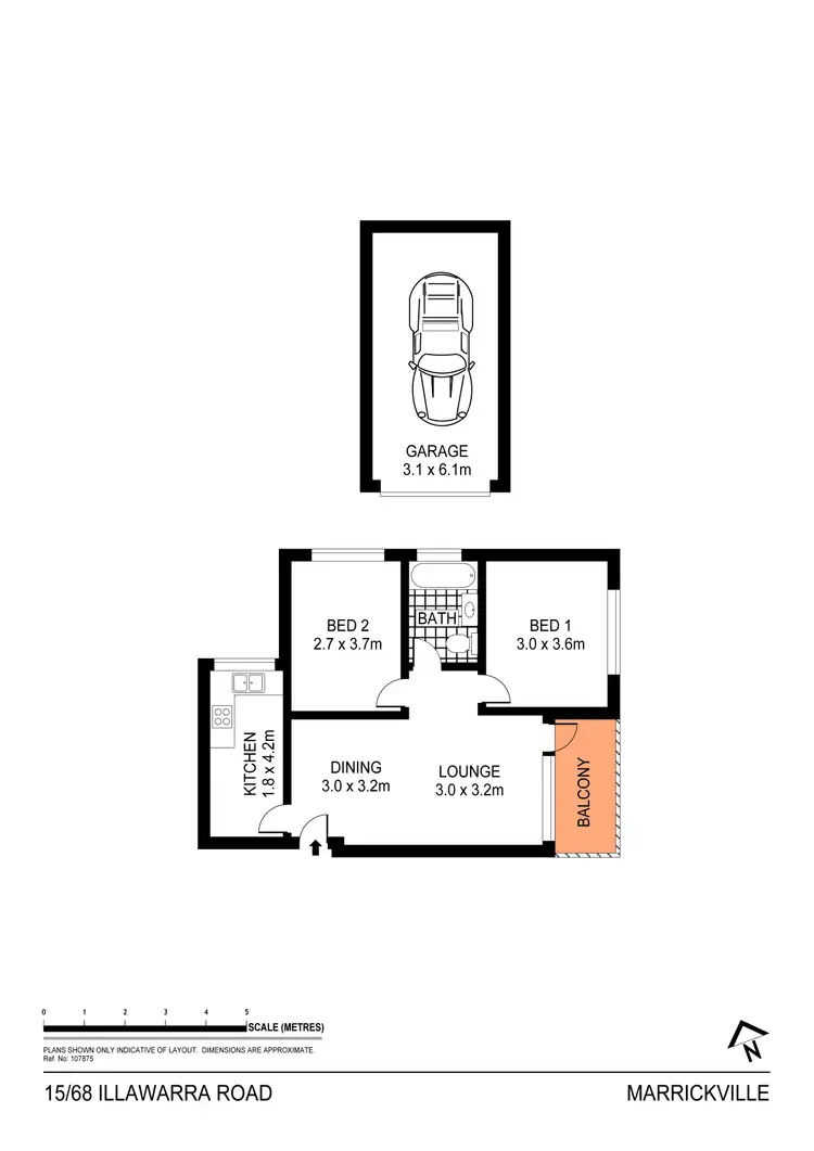 Floorplan of Homely apartment listing, 15/68 Illawarra Road, Marrickville NSW 2204