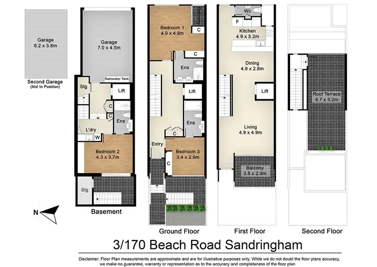 Floorplan of Homely townhouse listing, Unit 3/170 Beach Rd, Sandringham VIC 3191