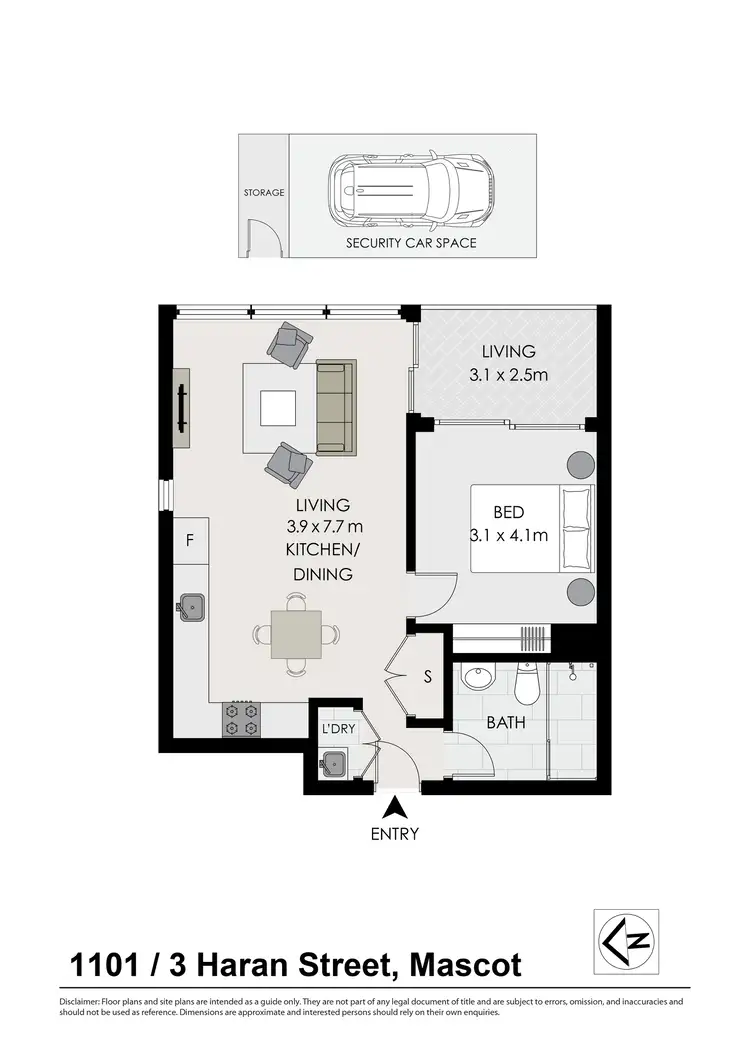 Floorplan of Homely apartment listing, 1101/3 Haran St, Mascot NSW 2020