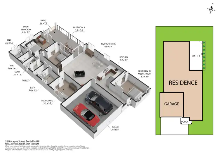 Floorplan of Homely house listing, 52 Biscayne St, Burdell QLD 4818