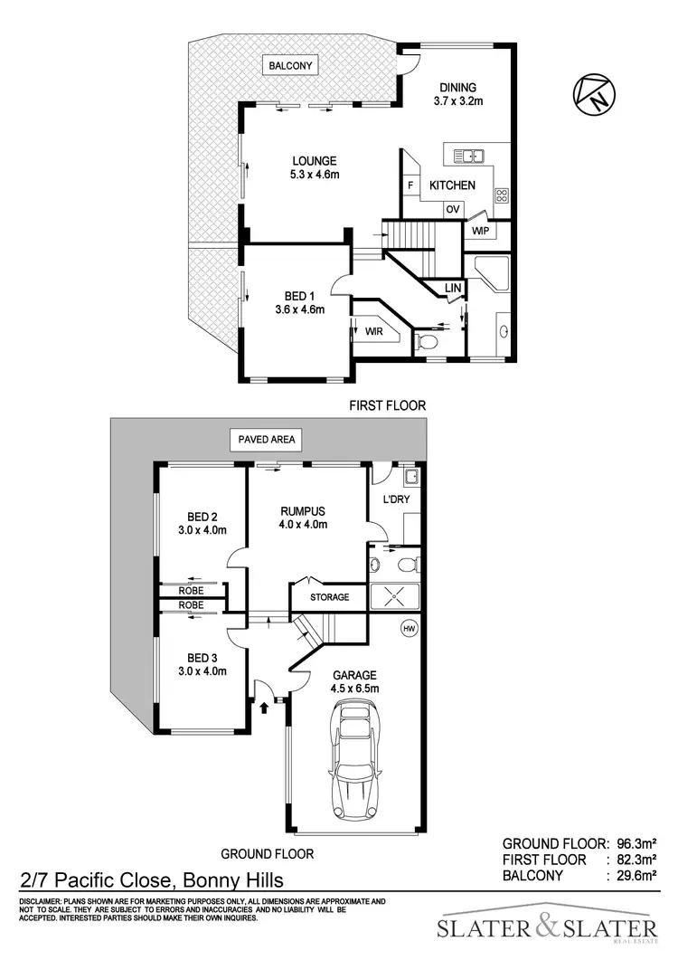 Floorplan of Homely townhouse listing, Unit 2/7 Pacific Cl, Bonny Hills NSW 2445