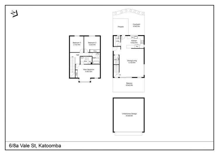 Floorplan of Homely townhouse listing, 8/6A Vale St, Katoomba NSW 2780
