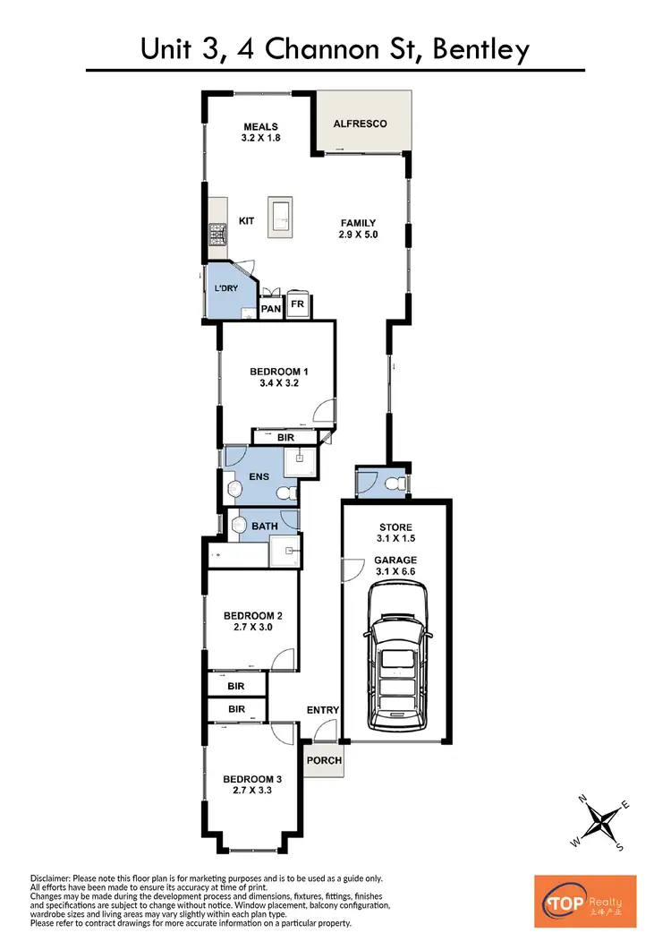 Floorplan of Homely unit listing, Unit 3/4-10 Channon Street, Bentley WA 6102