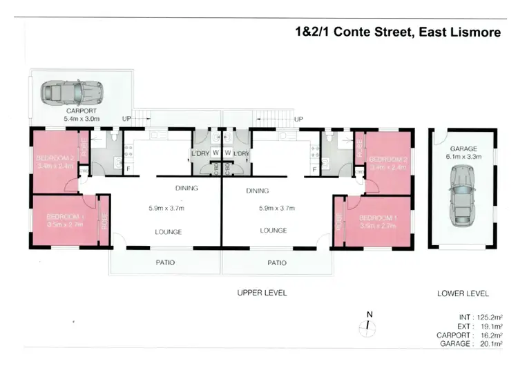 Floorplan of Homely unit listing, 1 & 2/1 Conte St, East Lismore NSW 2480