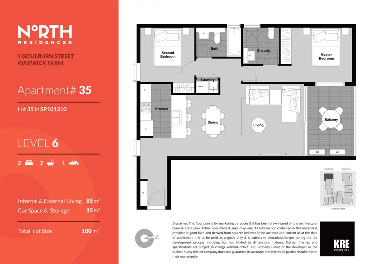 Floorplan of Homely apartment listing, Unit 35/9-13 Goulburn Street, Warwick Farm NSW 2170