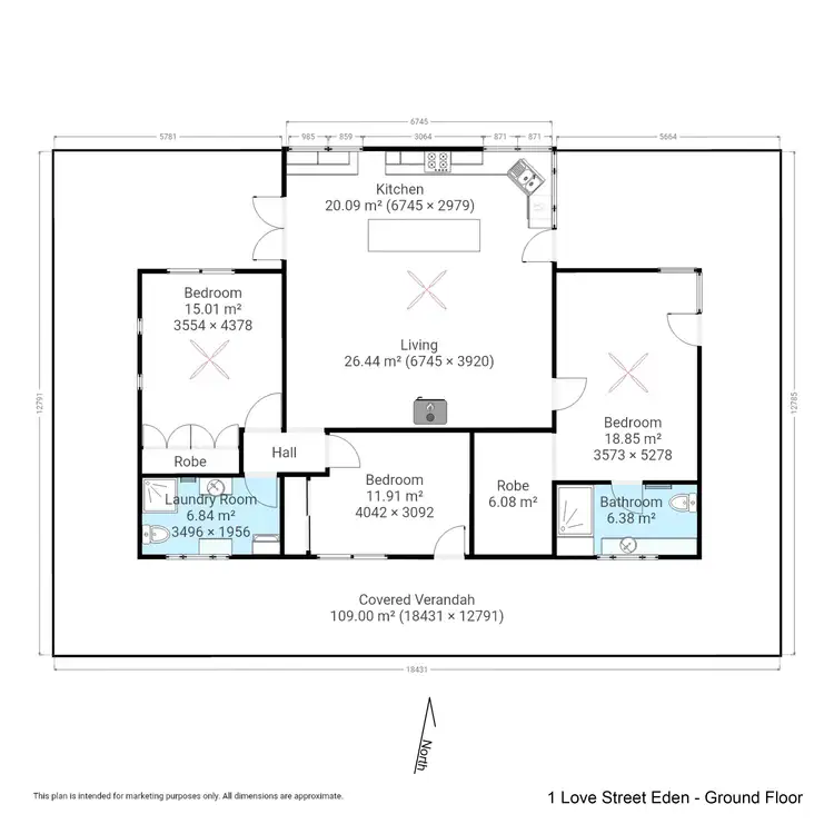 Floorplan of Homely house listing, 1 Love St, Eden NSW 2551