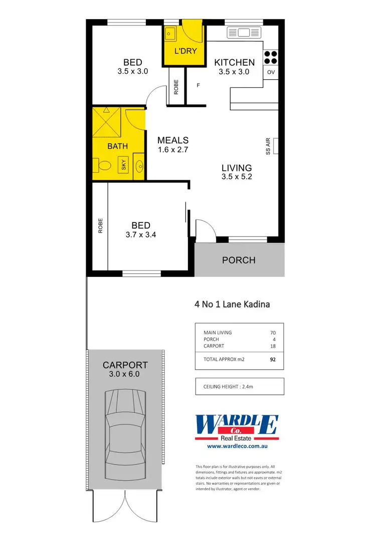 Floorplan of Homely unit listing, 4 Number One Lane, Kadina SA 5554