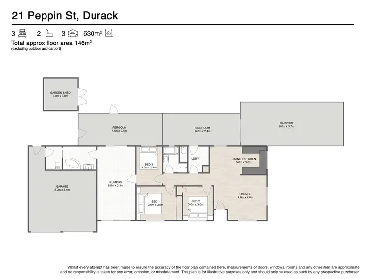 Floorplan of Homely house listing, 21 Peppin Street, Durack QLD 4077