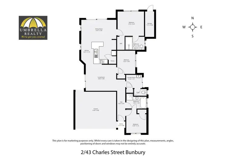 Floorplan of Homely unit listing, Unit 2/43 Charles St, Bunbury WA 6230