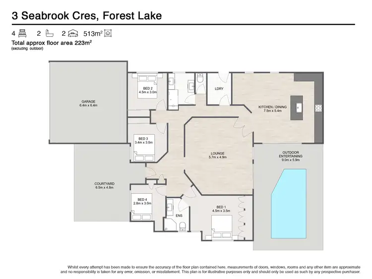 Floorplan of Homely house listing, 3 Seabrook Cres, Forest Lake QLD 4078