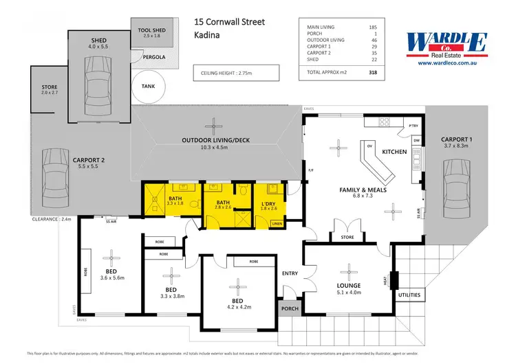 Floorplan of Homely house listing, 15 Cornwall Street, Kadina SA 5554