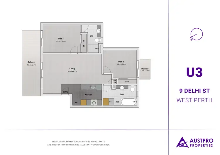Floorplan of Homely apartment listing, Unit 3/9 Delhi Street, West Perth WA 6005